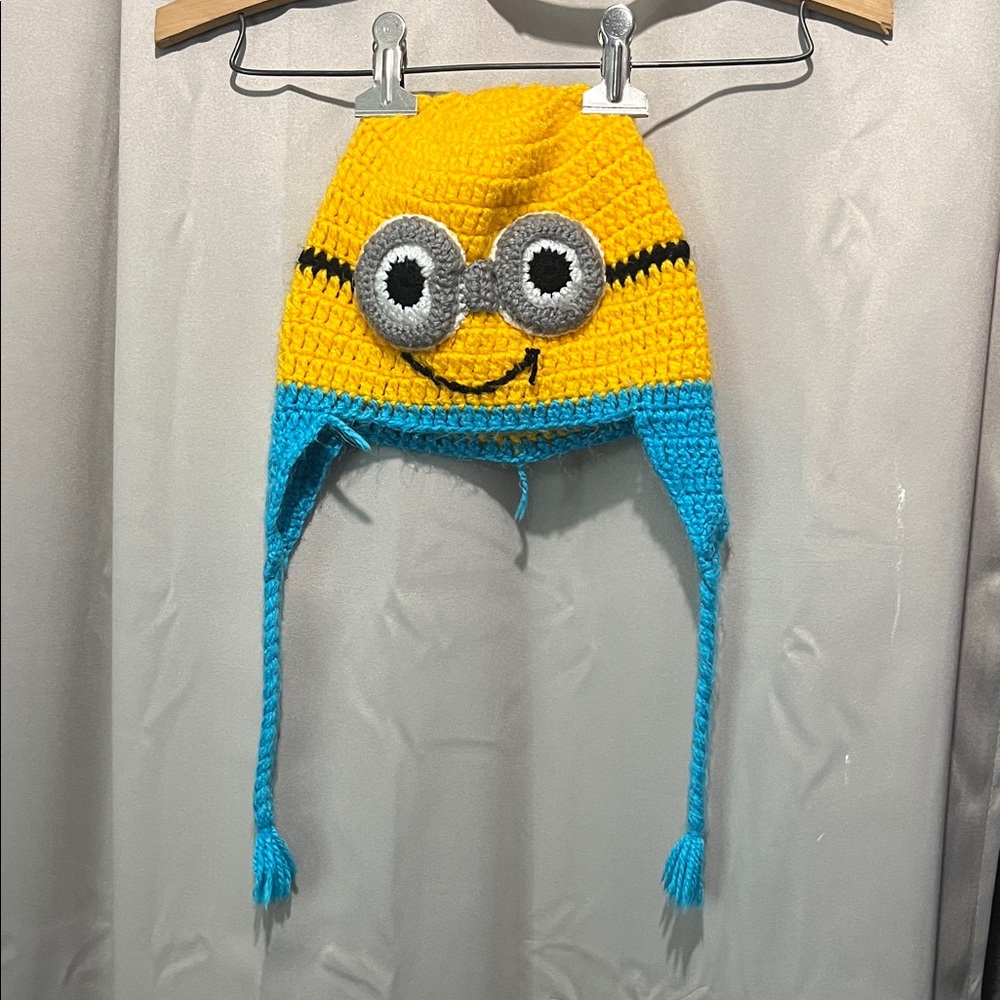 Yellow and Blue Crochet minions  Hat